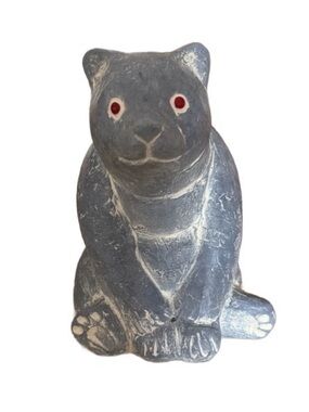 Neutral Gray Ceramic bear figure